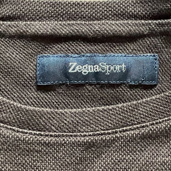 Men's Zegna Sport Chocolate Brown Soft Long Sleeve Jersey-Medium - Picture 3 of 8
